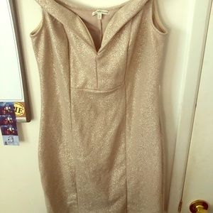 Short Gold dress perfect for the Holidays